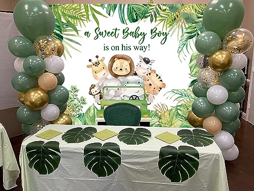 Décoration de fête petit garçon est sur le point de naître thème jungle