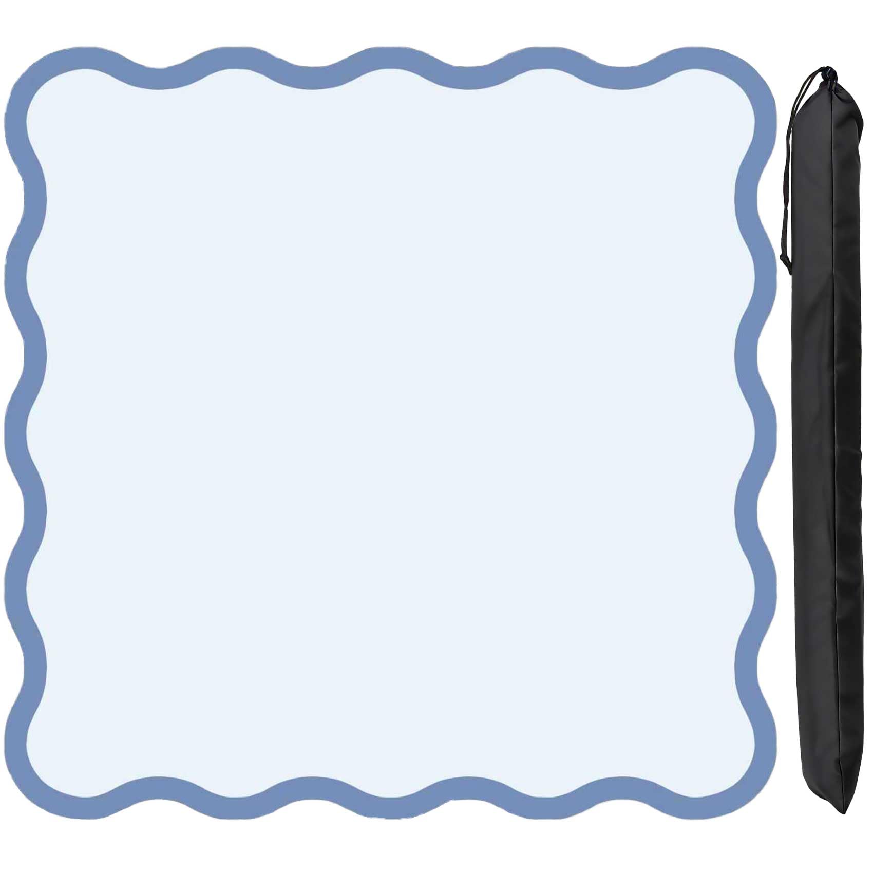 Photo 1 of [Stained] Ucharm Scalloped Mahjong Mat - Non-Slip Noise Reduction Gaming Mat 31.5 x 31.5 Inch for Mahjong,Waterproof Surface, Neoprene Mahjon for American Mahjong Game (Blue)