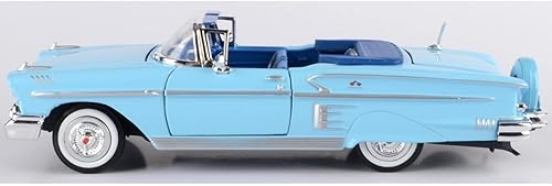 Miniatura 4 de Chevrolet Impala Convertible 1958, azul - Motormax Premium American 73267 - Modelo de coche fundido a presión a escala 124, unisex para niños