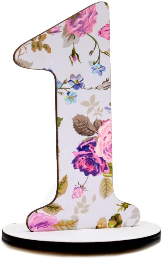 Table Numbers with Base 6 inch Free Standing Vinyl Covered Floral Pattern (SOLD INDIVIDUALLY)