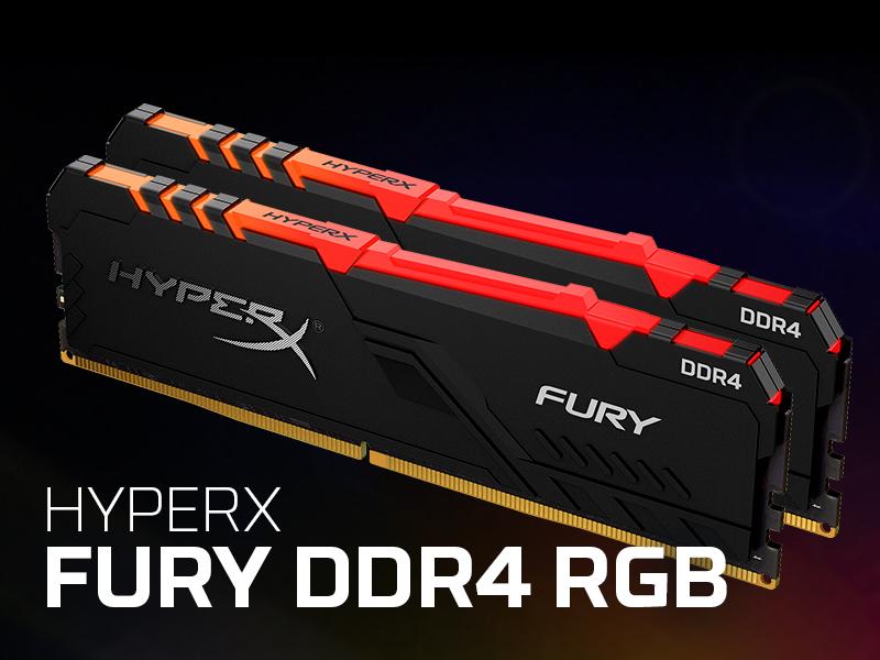 HyperX Fury 16GB 3200MHz DDR4 CL16 DIMM (Kit of 2) 1Rx8 RGB XMP