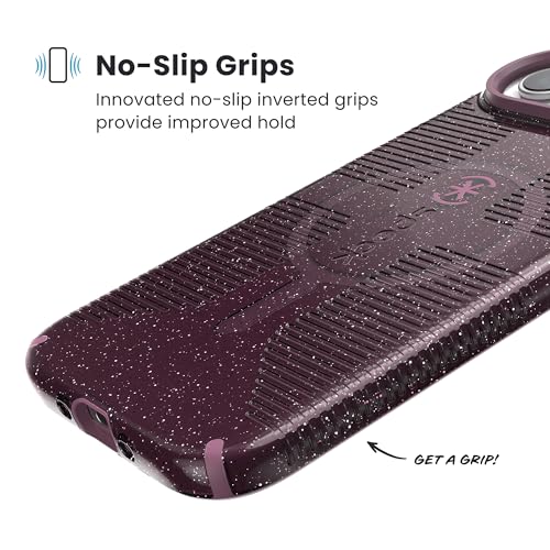 Image of Speck CANDYSHELL Grip +MS Case for iPhone 17 Air - Plumberry Glitter | Slim Protective Grip | Drop Protection | MagSafe Compatible