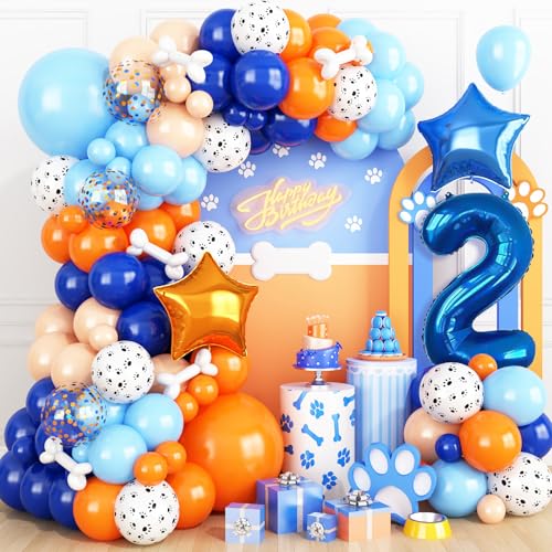 Arche de ballons anniversaire 2 ans thématique patte de chien