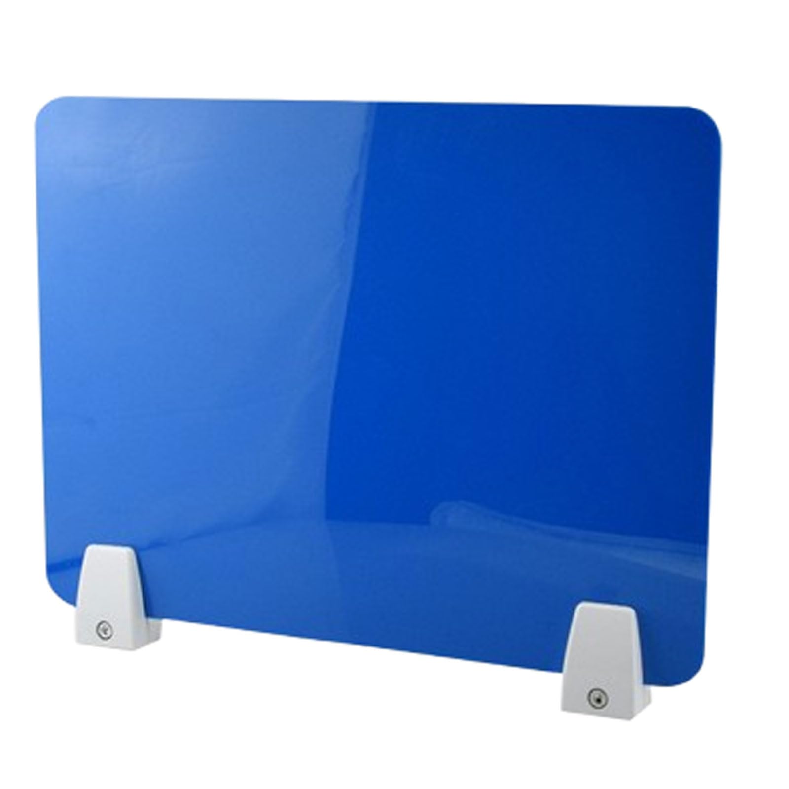 GBRJUYF Acrylic Desk Divider with Clip, Blue 30x80cm - Office Sneeze Guard, Partition for Student Exams, Practical Classroom Separator, Protective Screen for Workspaces