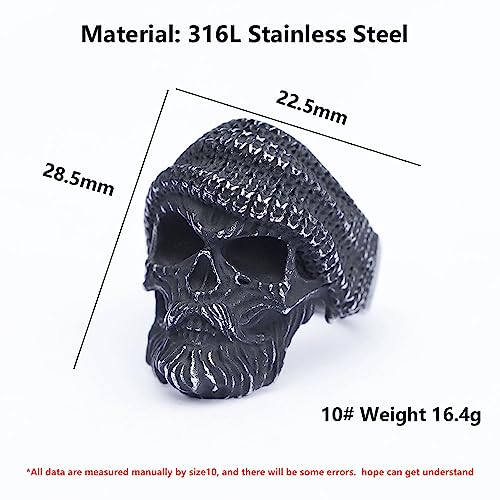 Image of 2023 Skull Ring Cool Evil Death Punk Rock Stainless Steel Rings Aly Style Jewelry