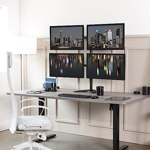 VIVO Quad 13 to 30 inch Monitor Free-Standing Mount, Fully Adjustable Desk Stand, Holds 4 Flat or Curved Display Screens, STAND-V004F - Thumbnail 2