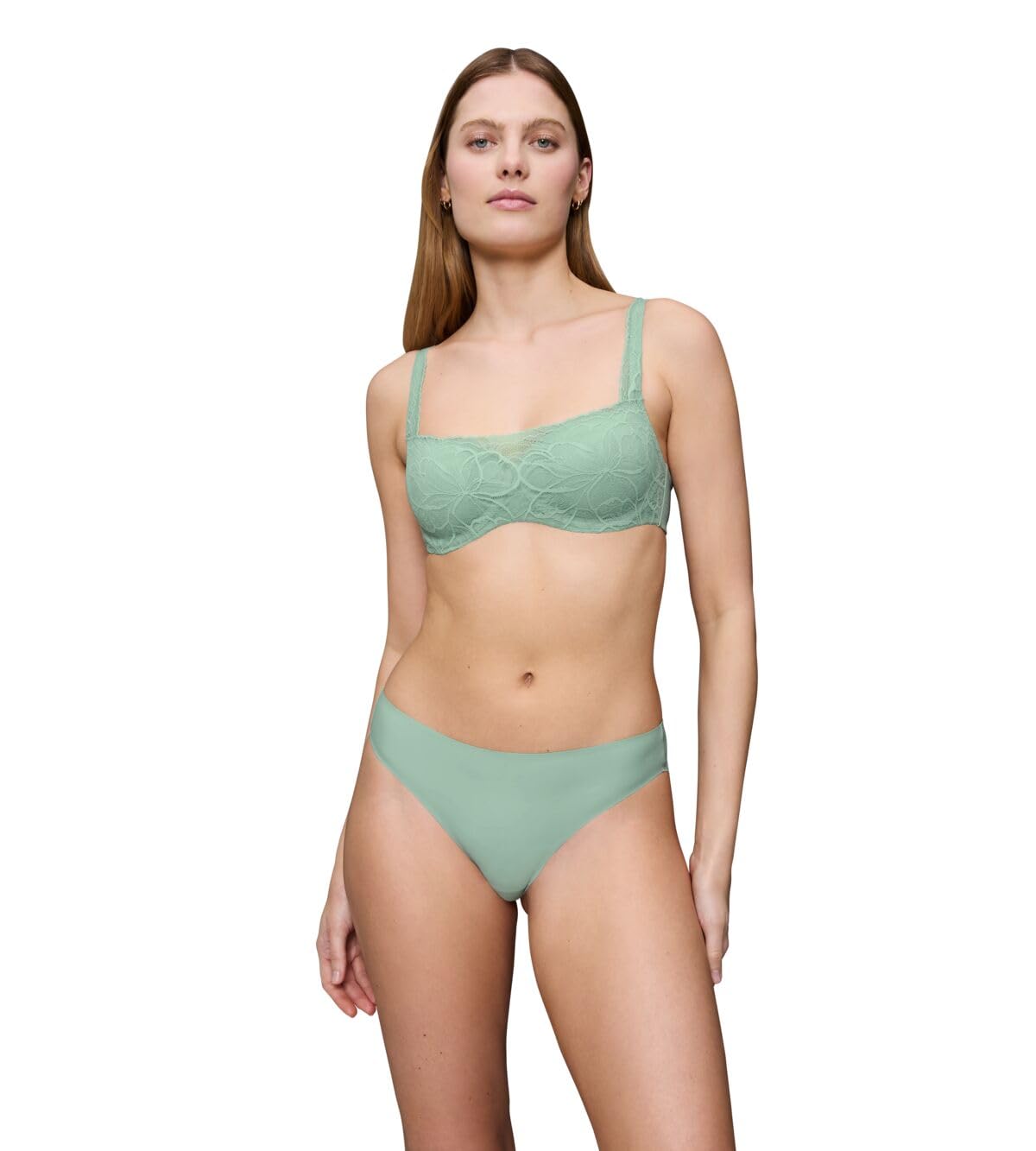 Triumph Women's Misty Turquoise Body Make-Up Illusion Lace Balconette 38C