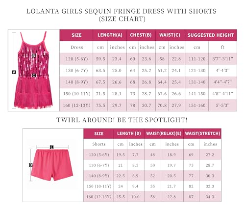 Lolanta Girl'S Sequin Tassel Dress Pink Latin Dance Clothes For Halloween Figure Skating Dresses thumb #3