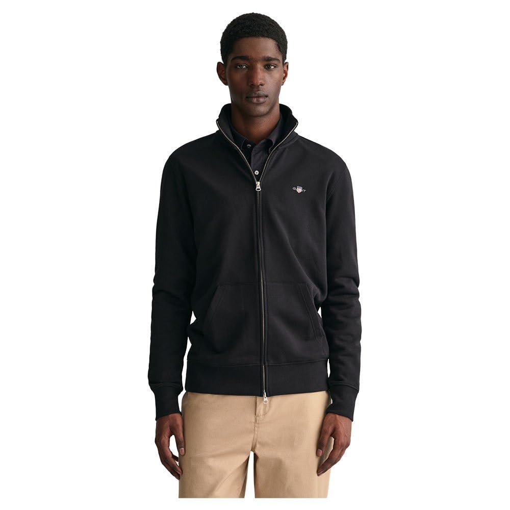 GANT Men's REG Shield Full Zip Sweat, Black, 5XL