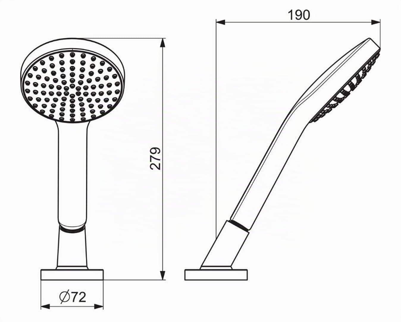 HANSA HANSAACTIVEJET Handbrause, 72 mm, 1-strahlig, Ausladung 189 mm, 53249440