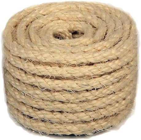 10 M Sisal Hanfseil 10 mm, Kratzseil für Katzenbaum, Bastseil für DIY Dekoration und Garten