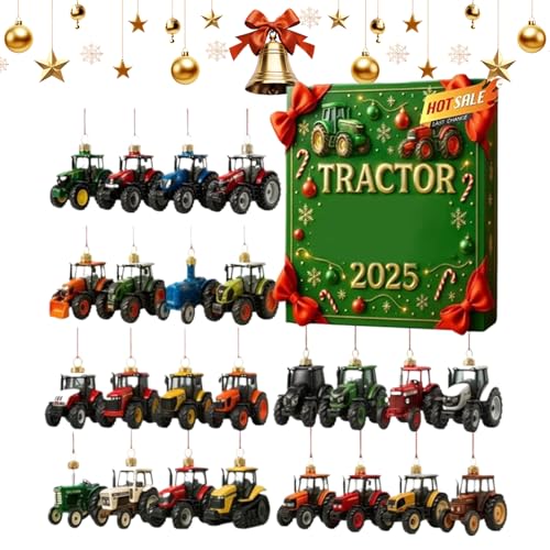 Calendrier de Noël compte à rebours 24 jours tracteur acrylique 2D