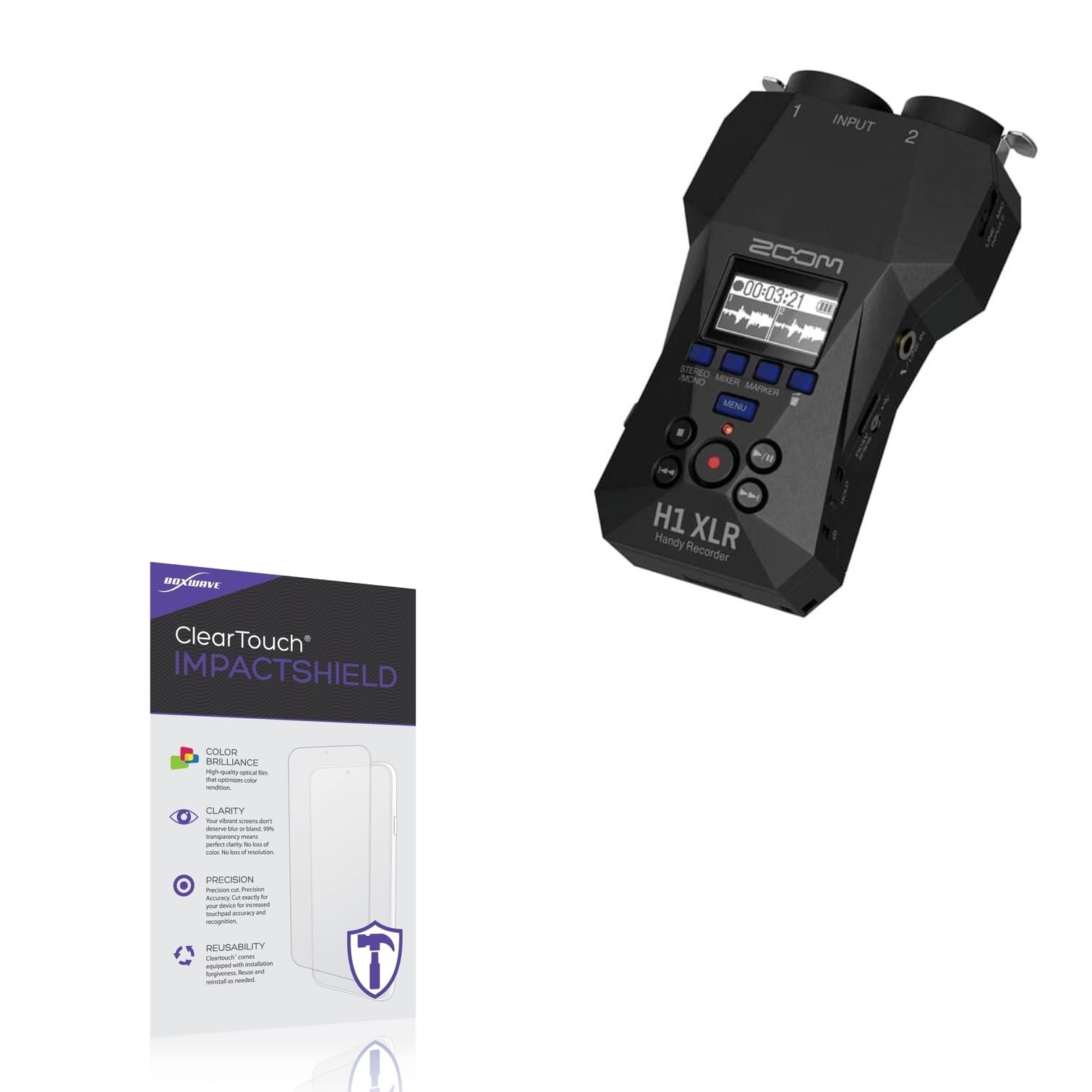 BoxWave Screen Protector Compatible with Zoom H1 XLR - ClearTouch ImpactShield (2-Pack), Impenetrable Screen Protector Flexible Film