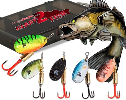 Wild Devil Baits Spinner Sortiment in Box Spinnköder Kunstköder Set Angelköder Spoon (Zander 10g)