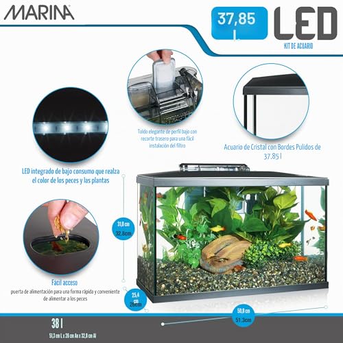 Miniatura 3 de Marina 15256 - Kit De Acuario Con Iluminación Led 10g, 38 L, Transparente