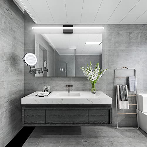 Image of Ralbay Vanity Light Fixtures 40 inch, Matte Black Modern LED Bathroom Light Fixture Over Mirror, 32W Vanity Lighting Bathroom Wall Light, Cold White 6000K