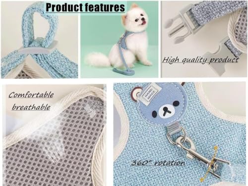 GUOYOU 2 Stück Kaninchen Leine, Verstellbares Weiches Kaninchen Geschirr mit Leine, Kaninchengeschirr für Zwergkaninchen, Kaninchenleine Ausbruchsicher für Kleine Häschen Katze Hunde Haustier Walking