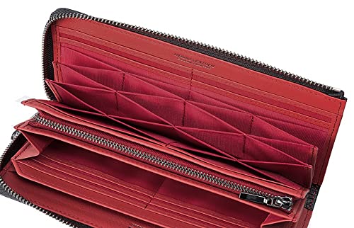 ノイインテレッセ Neu Interesse シャッテン 2.0 ハニーセル 長財布 カーボンレザー L字 ラウンドファスナー 大容量 カード たくさん入る 父の日 ギフト ブラック×レッド 0700(04)