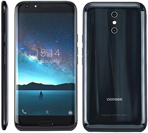 DOOGEE BL5000 Android 7.0 Unlocked Smartphone 4GB+64GB 5.5 inch Dual Back Cameras DTouch Fingerprint 5050mAh Battery 8 Side 3D Curve MTK6750T Octa Core up to 1.5GHz 4G Network (Black)