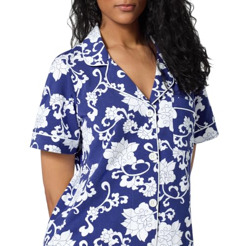 Image of Bed Head PJs Organic Cotton Short Sleeve Button Down Pajamas for Women Set | Womens Pajama Sets Matching 2 Piece PJ Shirt & Shorts with Pockets - Soft Cozy Jersey Sleepwear & Loungewear