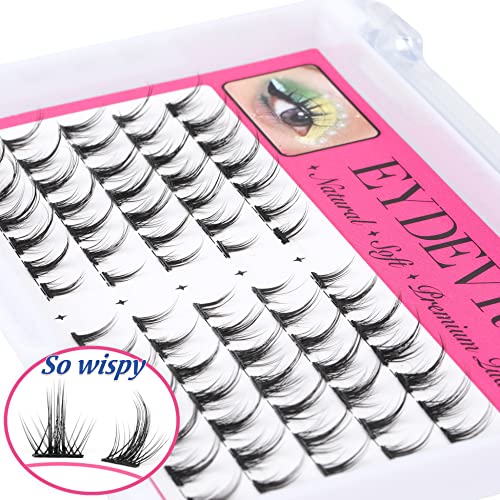 Individual Manga Lashes Natural Look False Eyelashes Anime Cosplay Mink Eye Cluster Spiky Lashes Wispy Fake Eyelashes By Eydevro (70 Clusters) #TOP6