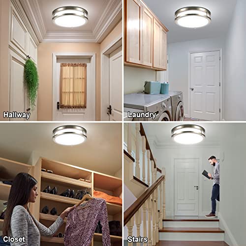 Awanber Motion Sensor Close To Ceiling Lights Fixture, 12Inch 24W 2400Lm Led Flush Mount Ceiling Ight With Sensitive Radar Motion Activated For Porch, Hallway, Garage, Kitchen, Closet, Stair - 6000K #TOP5