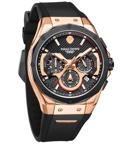 Montre homme chronographe analogique Paras Crown en acier robuste et précis