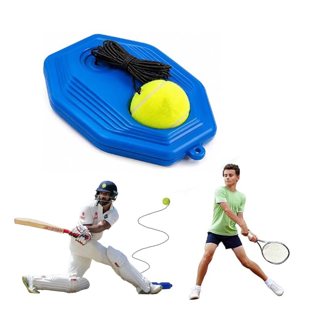 PulseITStroke - Tennis Trainer Rebound Ball with String | Self-Practice Tennis Training Set with Base | Cricket & Tennis Rebound Ball with Rope | Fill with Water or Sand for Stability (Octagon)-image-15