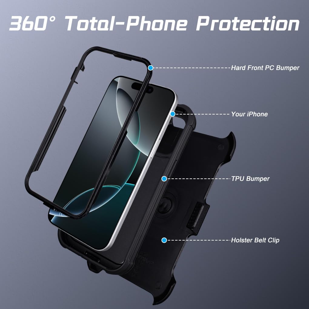 Custodia per iPhone 16 Pro Max con clip e cavalletto