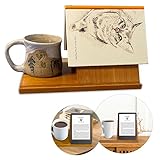 Wooden Triangle Book Holder Pre-Assembled |Tablet/Device Holder with Cup Holder | Unique Book Accessories | Book Page Holder | Book Stand | Nightstand Book Nook | Versatile Small Bookshelf/Book Case