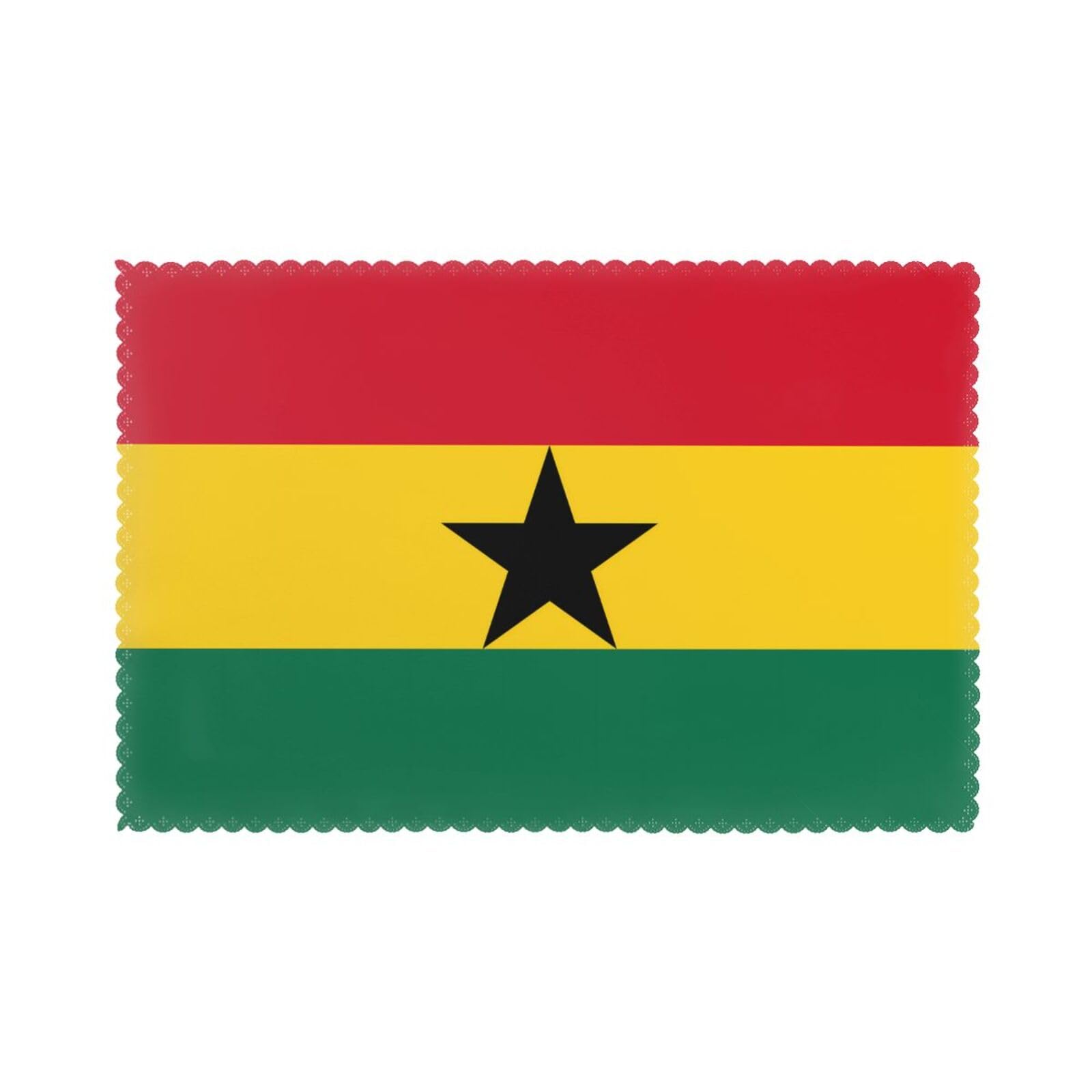 Flag of Ghana Placemat set of 6, oil-proof, washable, suitable for kitchen, restaurant, party, etc.