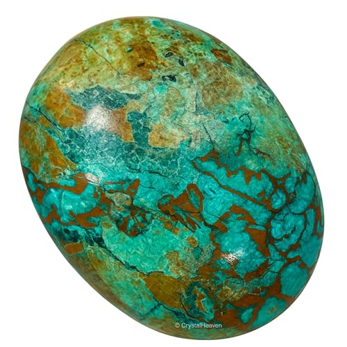 Image of Crystal Heaven Chrysocolla Palm Pebbles Stones For Anxiety Stress Relief Massage-Aaa Grade Original Healing Gemstone Agate Palm Stone For Yoga Meditation Spiritual Reiki Feng Shui