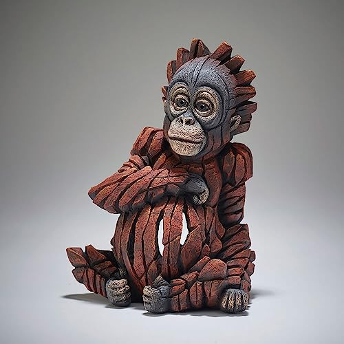 Escultura Enesco Edge Baby Orangutan 7.875 Pulgadas Naranja miniatura 4