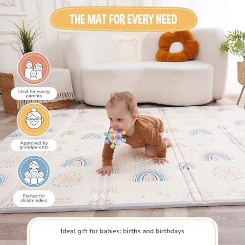 Tapis de motricité bébé réversible et grand format comme cadeau de naissance - 4