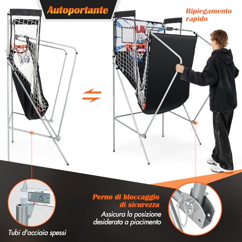GYMAX Macchina da Basket, Set Pallacanestro
