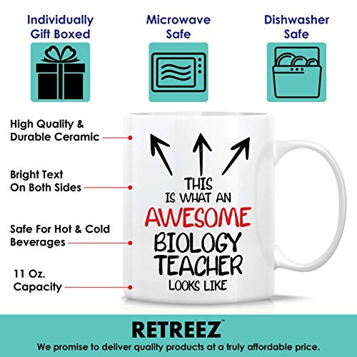 Retreez Funny Mug - This is What an Awesome Biology Teacher Looks Like 11 Oz Ceramic Coffee Mugs - Funny, Sarcastic, Motivational, Inspirational birthday gifts for friends, coworkers, dad, mom - Image 4