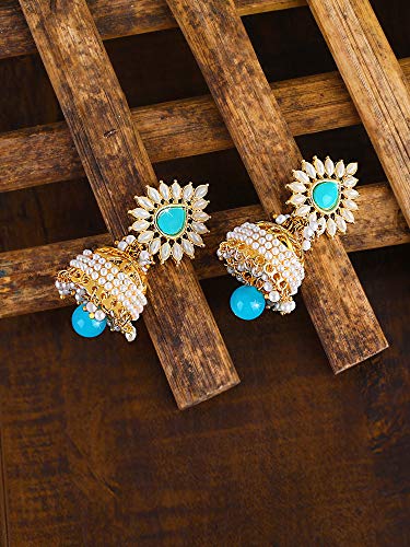 Bollywood Pearl Moti Jhumka Earrings for Women