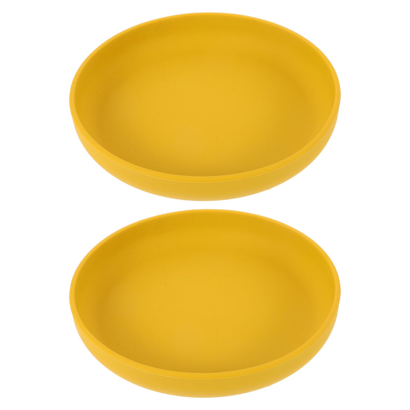 SOIMISS Piatti Rotondi in Silicone Base Ventosa 2pezzi Anti Rovesciamento per Adulti e Disabili in Casa o Strutture di Giallo