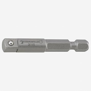 STAHLWILLE 3115 Stabilay Socket Adapter with 1/4SQ-1/4HEX Insertion Angle, Total Length 2.0 inches 50 mm