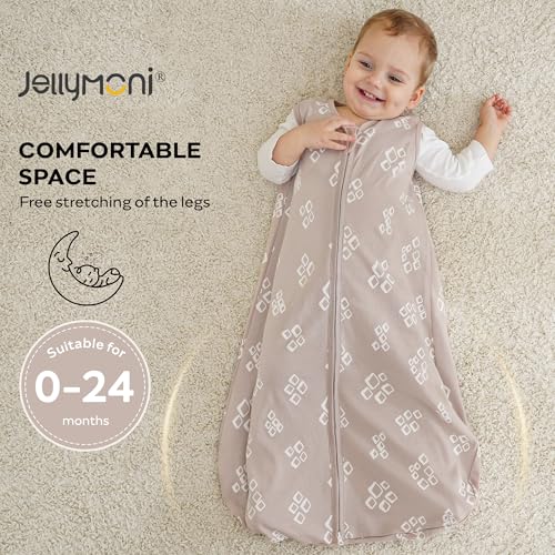 Image of JELLYMONI Baby Sleep Sack 18-24M, 0.5 TOG, 100% Cotton Wearable Blanket | 3 Pack, Soft Cotton Fabric, Breathable Lightweight Sleeveless Sleep Sack, Pre-Shrunk, 2-Way Zipper