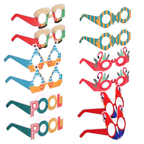 MUSISALY 24 Peças De Óculos De Papel Havaiano Decoração Havaiana Papel De Praia Havaiano