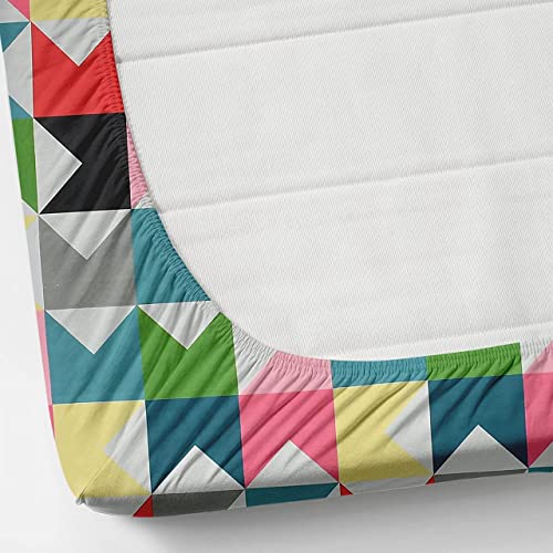 Image of Fitzy 280 TC Fitted Bedsheet King Size, Elastic Bedsheet, 72x78 + 10 Inches Drop,with 2 Pillow Covers (Al-pinkmultichecks)
