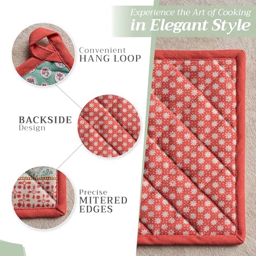 Maison-dHermine-Pot-Holder-100-Cotton-Heat-Resistant-Potholders-8-Inch-x-8-Inch-Hot-Pads-with-Loop-BBQ-Cooking-Grilling-Microwave-Easter-Decorations-SpringSummer-Marquise Maison dHermine Pot Holder 100 Cotton Heat Resistant Potholders 8 Inch x 8 Inch Hot Pads with Loop BBQ Cooking Grilling Microwave Easter Decorations SpringSummer Marquise