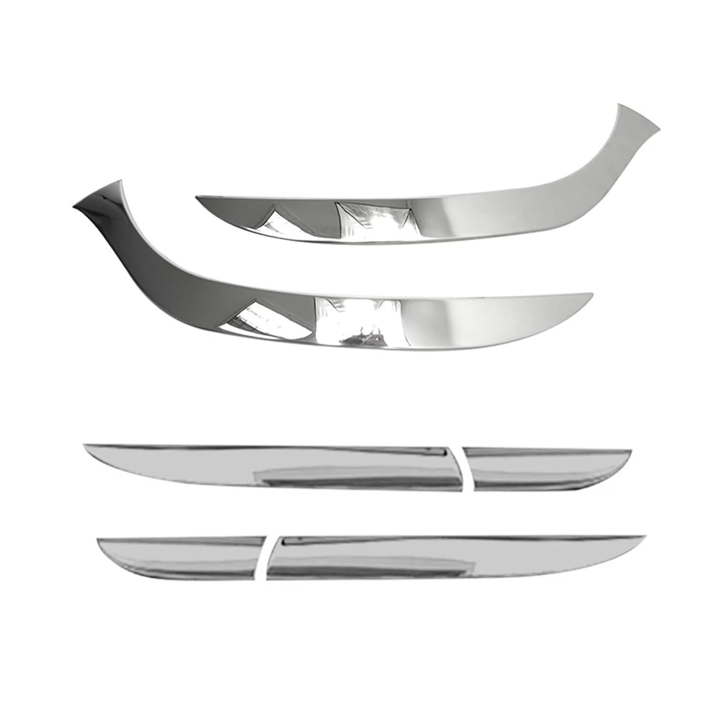 OMAC Set Listelli Fanali E Luci Posteriori Per Renault Clio IV (2012-2019) | 6 Pezzi In Acciaio Inox Cromato