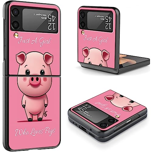 Love Pig for Samsung Galaxy Z Flip 4 5G Case, Slim Galaxy Z Flip 4 Phone Case for Men/Women, Hard PC Shookproof Wireless Charging Cover for Samsung Z Flip4 2022
