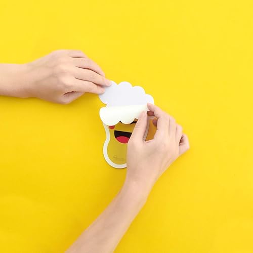 Vista 2 de Beautyflier Calcomanías amarillas de dibujos animados para niños (20 pares), material de PVC impermeable, autoadhesivo, guías de distancia social