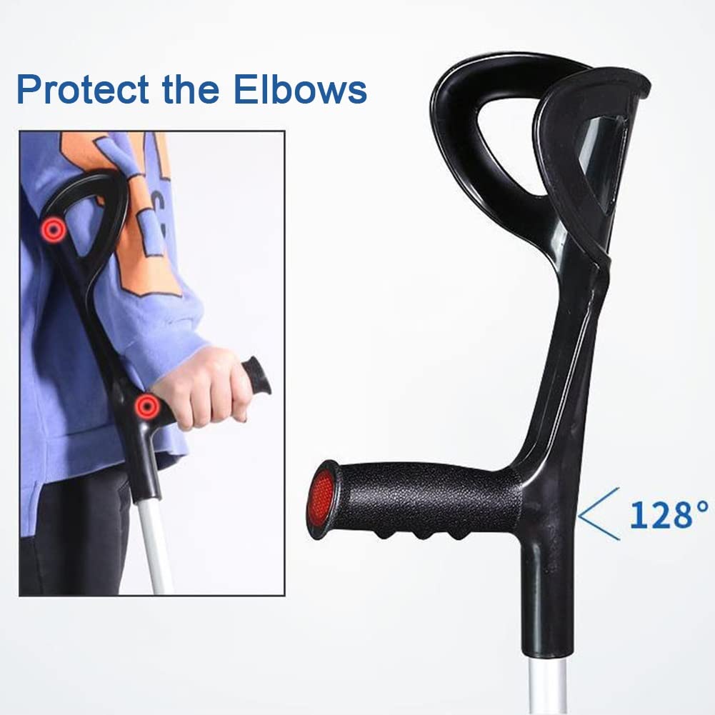 Muletas Plegables para Adultos, Muletas Ligeras de Aluminio para Antebrazo, Muletas de Brazo de Altura Ajustable para Estatura 140-190 cm, 1pair