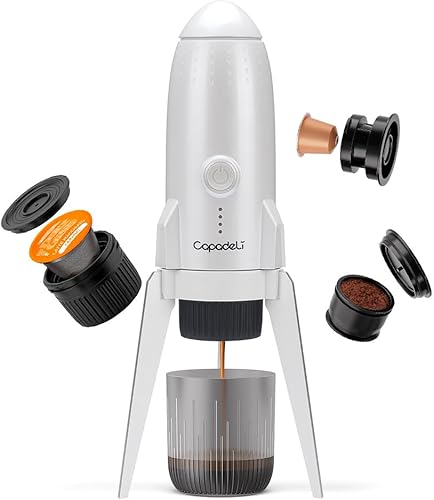 Máquina de café espresso portátil 3 en 1 sobre la marcha, cafetera eléctrica autocalentable, mini cafetera de 19 bar para viajes, camping y