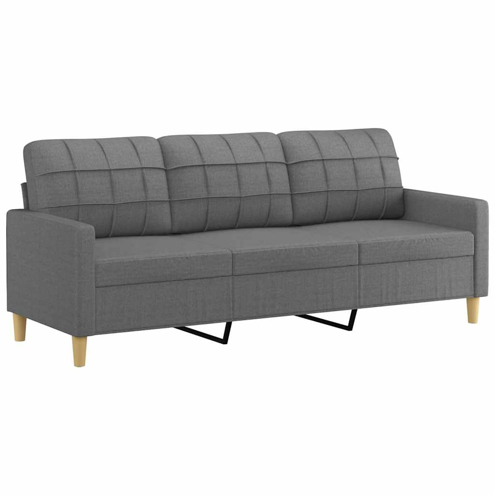 Homgoday Divano 3 Posti Moderno Grigio Scuro 180 cm Tessuto Poliestere