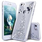 iPhone 8 Case,iPhone 7 Case,ikasus Crystal Clear Bling Glitter Sparkle Angel Girl Star Ultra Slim Flexible Frame Silicone Soft TPU Bumper Rubber Protective Case for Apple iPhone 8 / iPhone 7,Silver